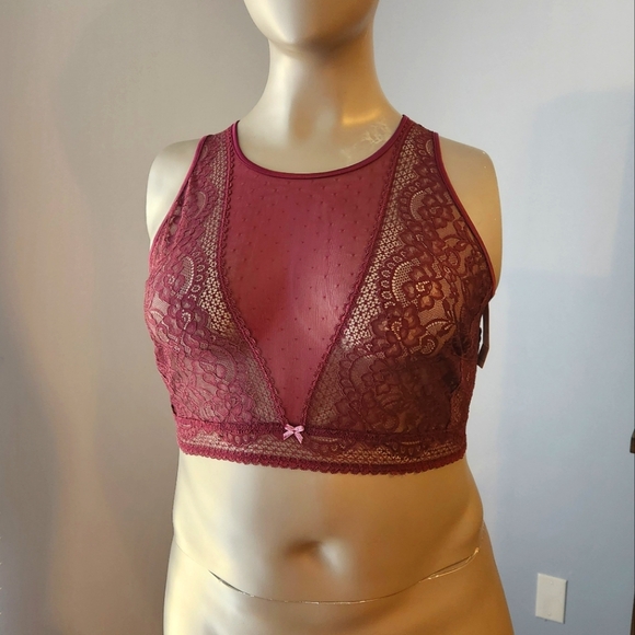 Mesh Insert Lace Bralette - Picture 1 of 6
